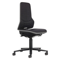 bimos Průmyslová otočná židle NEON ESD, kolečka, permanentní kontakt, látka, šedý flexibilní pás