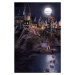 Umělecký tisk Harry Potter - Hogwarts full moon, 26.7 × 40 cm