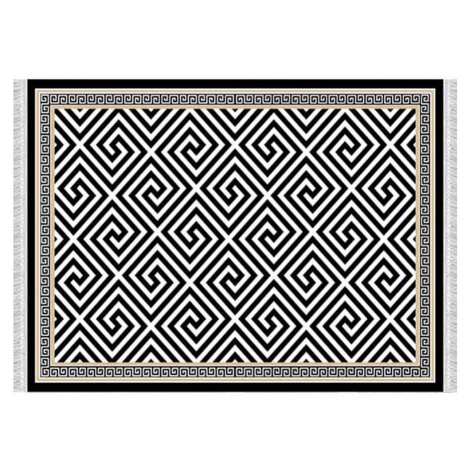 Koberec, černo-bílý vzor, 80x150, MOTIVE Tempo Kondela