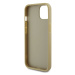 Zadní kryt Guess PU Perforated 4G Glitter Metal Logo pro Apple iPhone 15, zlatá
