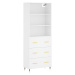 vidaXL Skříň highboard bílá 69,5 x 34 x 180 cm kompozitní dřevo