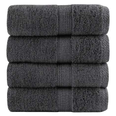 vidaXL Prémiové ručníky pro hosty SOLUND 4 ks antracitové 30x50 cm 600 g/m²