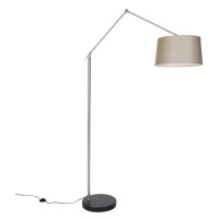 Moderní stojací lampa ocelová se stínidlem taupe 45 cm - Editor