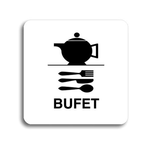 Accept Piktogram "bufet" (80 × 80 mm) (bílá tabulka - černý tisk bez rámečku)