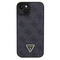 Guess PU 4G Strass Triangle Metal Logo kryt iPhone 15 Plus černý