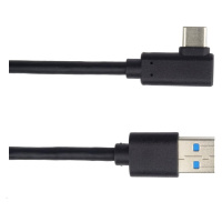 PREMIUMCORD Kabel USB typ C/M zahnutý konektor 90° - USB 3.0 A/M, 1m