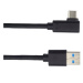 PREMIUMCORD Kabel USB typ C/M zahnutý konektor 90° - USB 3.0 A/M, 1m