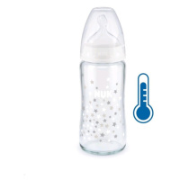 NUK - Skleněná kojenecká láhev FC s kontrolou teploty 240 ml bílá