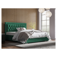 Eka Čalouněná postel Mona - Kronos 180x200 cm Barva látky: Smaragdová (19), Úložný prostor: S ko
