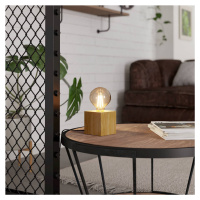 EGLO Stolní lampa Prestwick 2, dřevěná kostka, přírodní