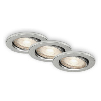 BRILONER 3ks sada LED vestavné svítidlo, pr. 8,6 cm, 5 W, hliník BRI 7220-039