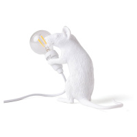 SELETTI LED deko stolní lampa Mouse Lamp USB sedící bílá