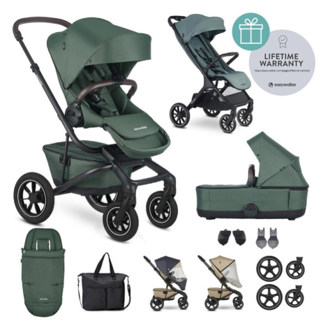 EASYWALKER Kočárek kombinovaný Jimmey Pine Green XXL AIR + RWS + Jackey XL Forest Green