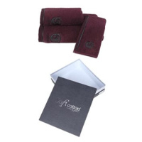 Soft Cotton - Dárkové balení ručníků a osušky Luxury, 3 ks, bordó