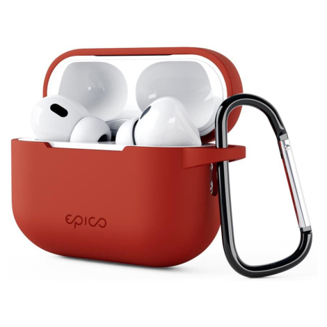 Epico silikonové pouzdro pro Airpods Pro 2 s karabinou - červené