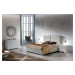Estila Moderní luxusní manželská postel Sara s čalouněním z ekokůže a s úložným prostorem 140-18