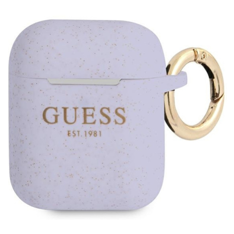 Guess GUA2SGGEU pouzdro na Airpods 2. Generace / 1. Generace purple Silicone Glitter