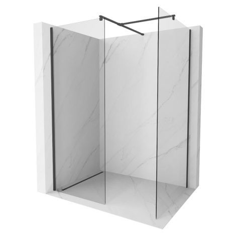 MEXEN/S Kioto Sprchová zástěna WALK-IN 90 x 75 cm, transparent, černá 800-090-202-70-00-075