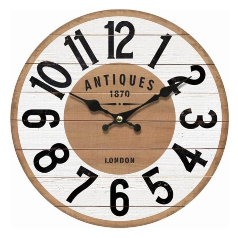 Dřevěné nástěnné hodiny Dakls Vintage, ø 34 cm