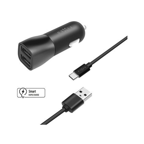 FIXED Smart Rapid Charge 15W s 2xUSB výstupem a USB/USB-C kabelem 1 černá