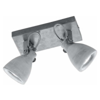 Šedé nástěnné svítidlo na 2 žárovky Trio Concrete, délka 23 cm