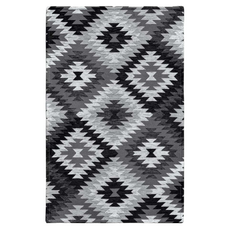 Černo-šedý pratelný běhoun 55x190 cm Avana Nero – Floorita