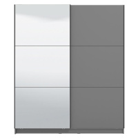 Šatní skříň s posuvnými dveřmi a zrcadlem catalina 180 - šedá