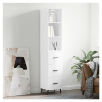 vidaXL Skříň highboard bílá s vysokým leskem 34,5x34x180 cm kompozit