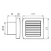 Axiální koupelnový ventilátor Kanlux TWISTER AOL120T 70960 s automatickou žaluzií a časovým době