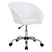 Designové kancelářské křeslo BANGGAI s výškově nastavitelným otočným sedadlem, bílá ekokůže/chro