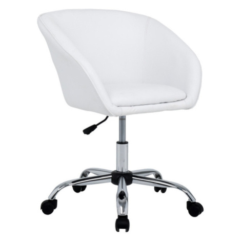 Designové kancelářské křeslo BANGGAI s výškově nastavitelným otočným sedadlem, bílá ekokůže/chro Tempo Kondela