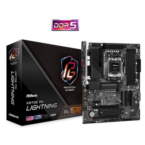 ASRock MB Sc AM5 X670E PG LIGHTNING, AMD X670, 4xDDR5, 1xDP, 1xHDMI