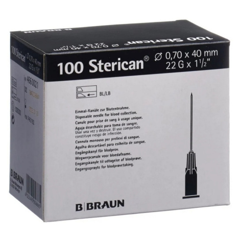 Injekční jehla PH 0.7 x 40 22 G 1 1/2 černá Sterican 100 kusů B.Braun