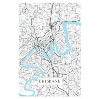 Mapa Brisbane white, POSTERS, 26.7 × 40 cm