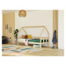 Benlemi Dětská postel domeček FENCE 2v1 ze dřeva se zábranou Zvolte barvu: Tmavě šedá, Zvolte ro