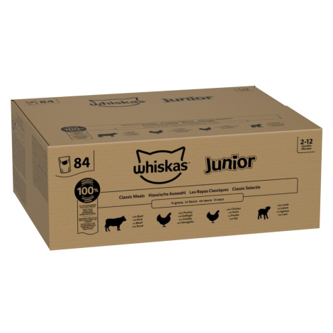 Jumbo balení Whiskas Junior kapsička 84 x 85 g Klasický výběr v omáčce