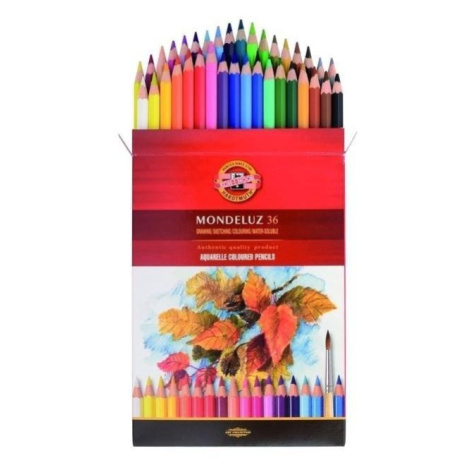 Koh-i-noor pastelky MONDELUZ akvarelové souprava 36 ks v papírové krabičce Kohinoor