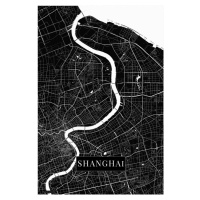 Mapa Šanghaj black, (26.7 x 40 cm)