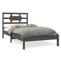 Rám postele šedý masivní dřevo 90 × 200 cm, 3105652