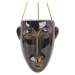 Tmavě hnědý závěsný květináč PT LIVING Mask, výška 22,3 cm