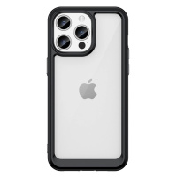 Zesílené pouzdro s pružným rámem pro iPhone 15 Pro Max Outer Space - černé