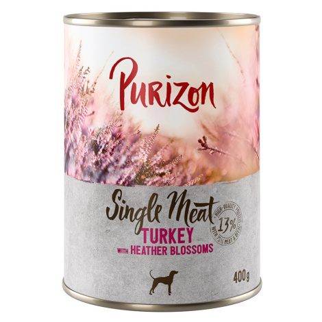 Purizon Single Meat 6 x 400 g - krůtí s květy vřesu