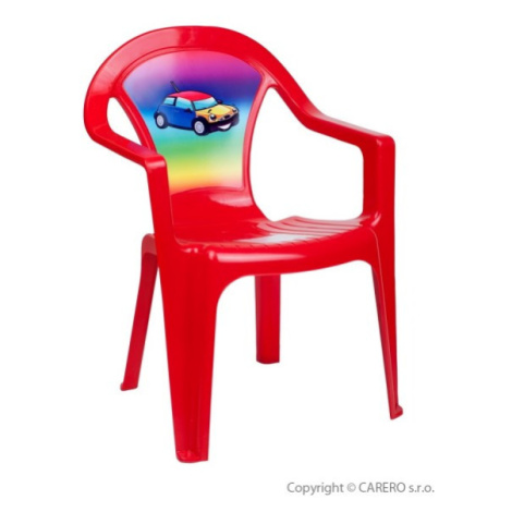 Dětský zahradní nábytek - Plastová židle červená auto STAR PLUS
