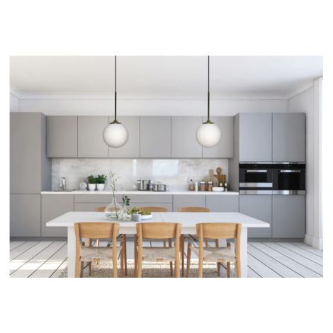 Závěsná lampa zlatá/bílá koule 18cm Glasgow Ledea CANDELLUX