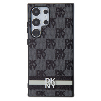 DKNY hard kryt na Samsung Galaxy S24 ULTRA Leather Checkered Pattern and Stripe Černý