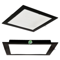 Čtvercový LED panel zapuštěný černý - 24W - PC - neutrální bílá