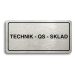 Accept Piktogram "TECHNIK - QS - SKLAD" (160 × 80 mm) (stříbrná tabulka - černý tisk)