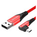 Vention Reversible 90° USB 2.0 -> microUSB Cotton Cable Red 1.5m Aluminium Alloy Type