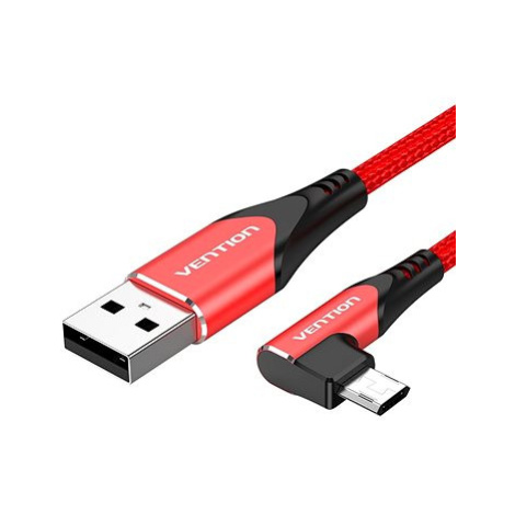 Vention Reversible 90° USB 2.0 -> microUSB Cotton Cable Red 1.5m Aluminium Alloy Type