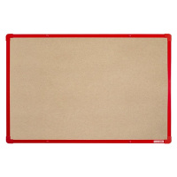 BoardOK Tabule s textilním povrchem 60 × 90 cm, červený rám